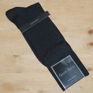 NWT Shoe Sizes 8-12  Kenneth Roberts Platinum Mens Black Dress Socks Super Soft